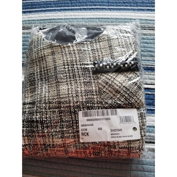 BCBG GIRLS Dress Short Sleeves Metallic Tweed Bodice Black Layered Net Skirt 16 - Picture 8 of 10